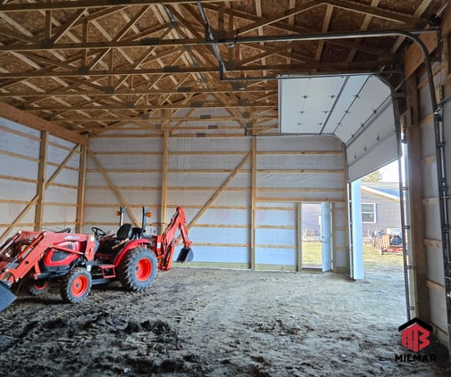 30x48x14-Detached-Metal-Garage-Michigan-City-Indiana-Black-Bone-White-Charcoal-Interior-LaRocco
