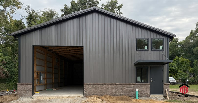 36x64x14-charcoal-black-pole-barn-commercial-building-michigan-city-indiana-arrigo
