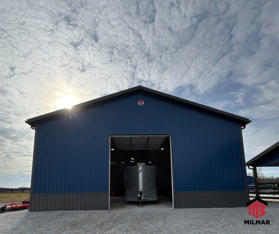 40x60x16-Gallery-Blue-and-Charcoal-Post-Frame-Horse-Utility-Barn-For-Equipment-And-Tractors-Clinton-IL