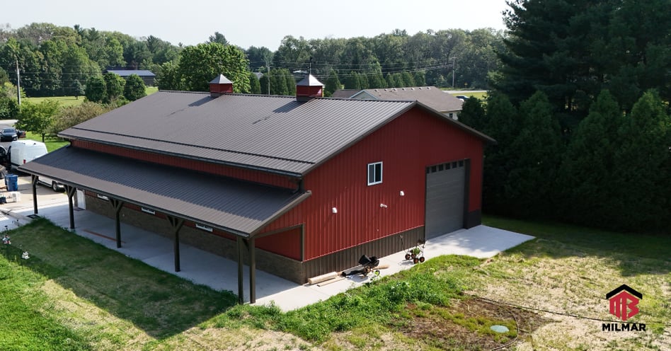 42x64x14-Pole-Barn-Garage-With-Apartment-Jasper-County-Indiana-Polisson-Red