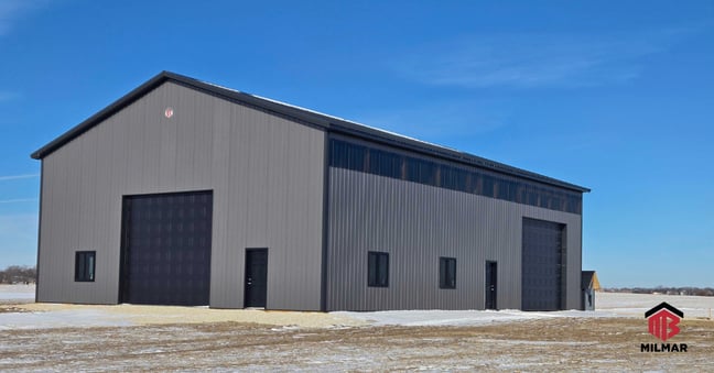 50x70x20-Pole-Barn-Building-Post-Frame-Light-Panel-Black-and-Charcoal-Mokena-Will-County-Illinois-Staszel