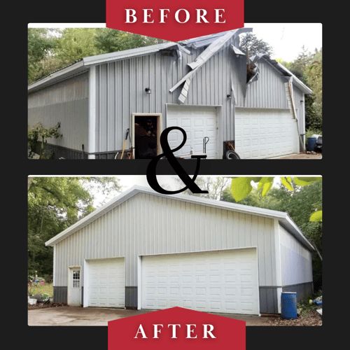 Before After Garage Pole Barn Post Frame
