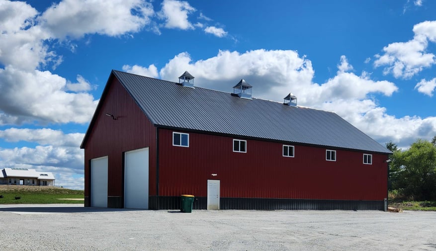 Black and Red Barndo and Shop-Garage Milmar Buildings Barn 2