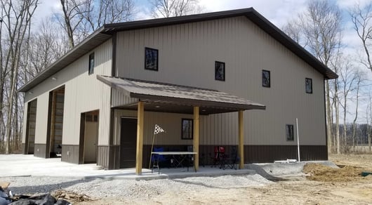 Burnished Slate and Clay Milmar Buildings Post Frame Build 1