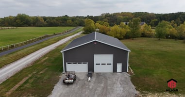 Lowell IN Lake County Garage by Pole Barn Post Frame Builder Milmar Buildings