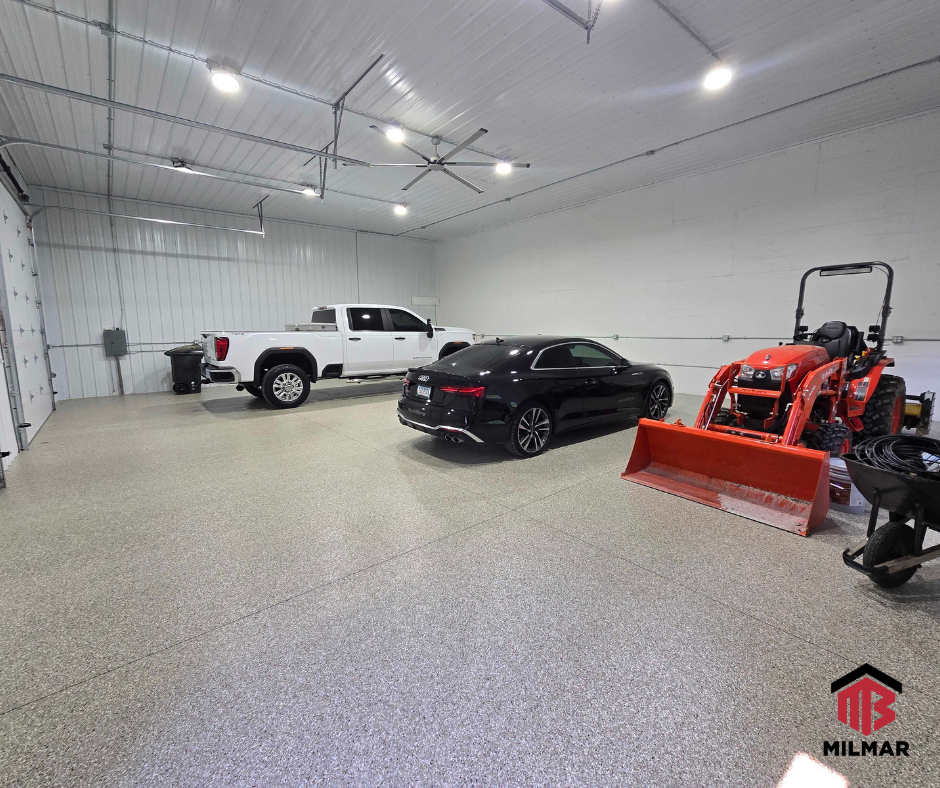 FB Clay and Burnished Slate 36x48x15 Post Frame Pole Barn Garage Shop Storage by Milmar Buildings Interior Metal Lining