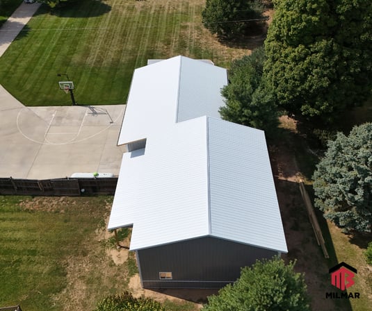 Garage-Addition-Metal-Roof-32x40x16-Pewter-Bright-White-Kalamazoo-Michigan-Nelson