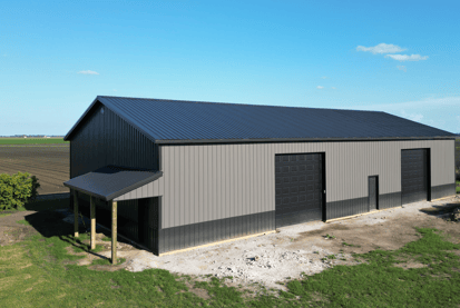 Gray Charcoal Kankakee County Illinois Milmar Post Frame Shop Build 2