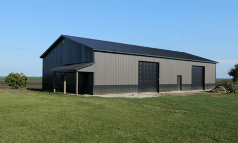 Gray Charcoal Kankakee County Illinois Milmar Post Frame Shop Build