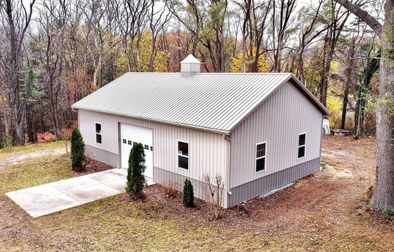 Stone and Clay 30x48x12 Garage Storage Barn Shed Milmar Build