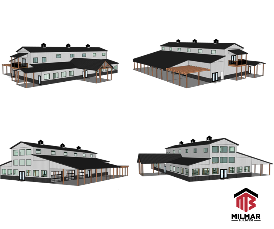 Event Barn Milmar Buildings Post Frame Renderings Drawings 1