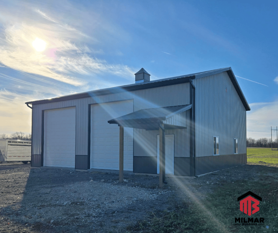 Post Frame Detached Garage 40x44x16 Front Side Front View