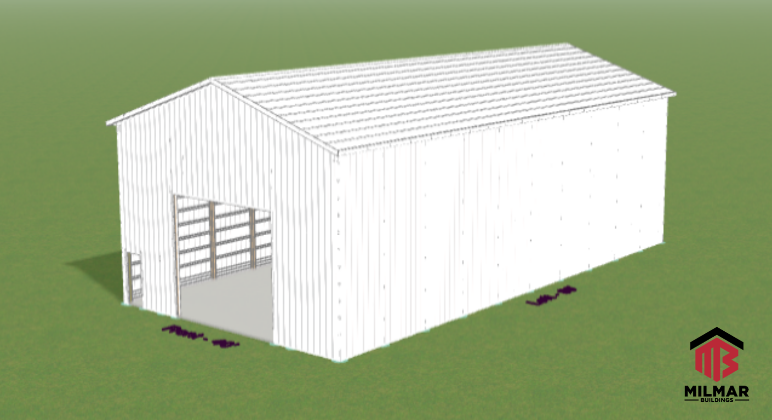 40x80x24 Commercial Garage Warehouse with Pull-Through for Vehicles