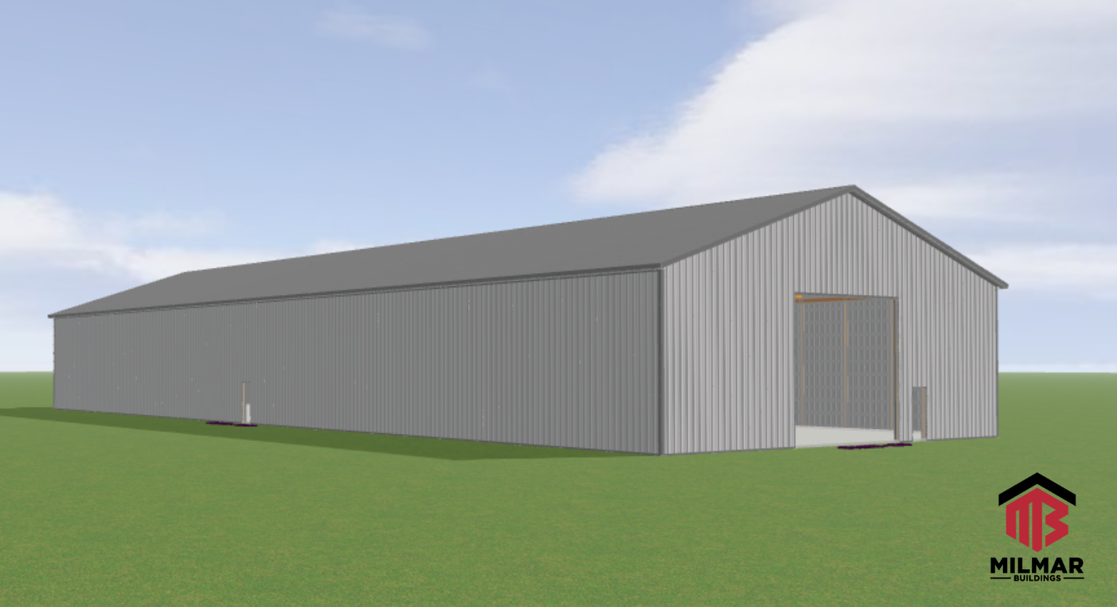 64x184 Boat Storage Commercial Warehouse Post Frame Pole Building by Milmar Buildings
