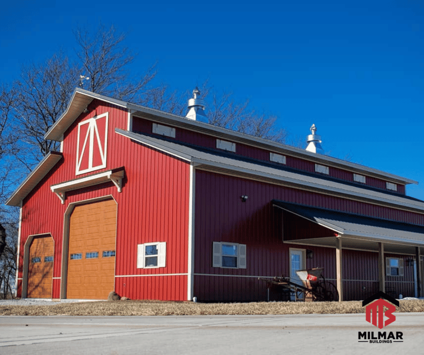 Red Award Winning Hobby Pole Barn Post Frame Milmar
