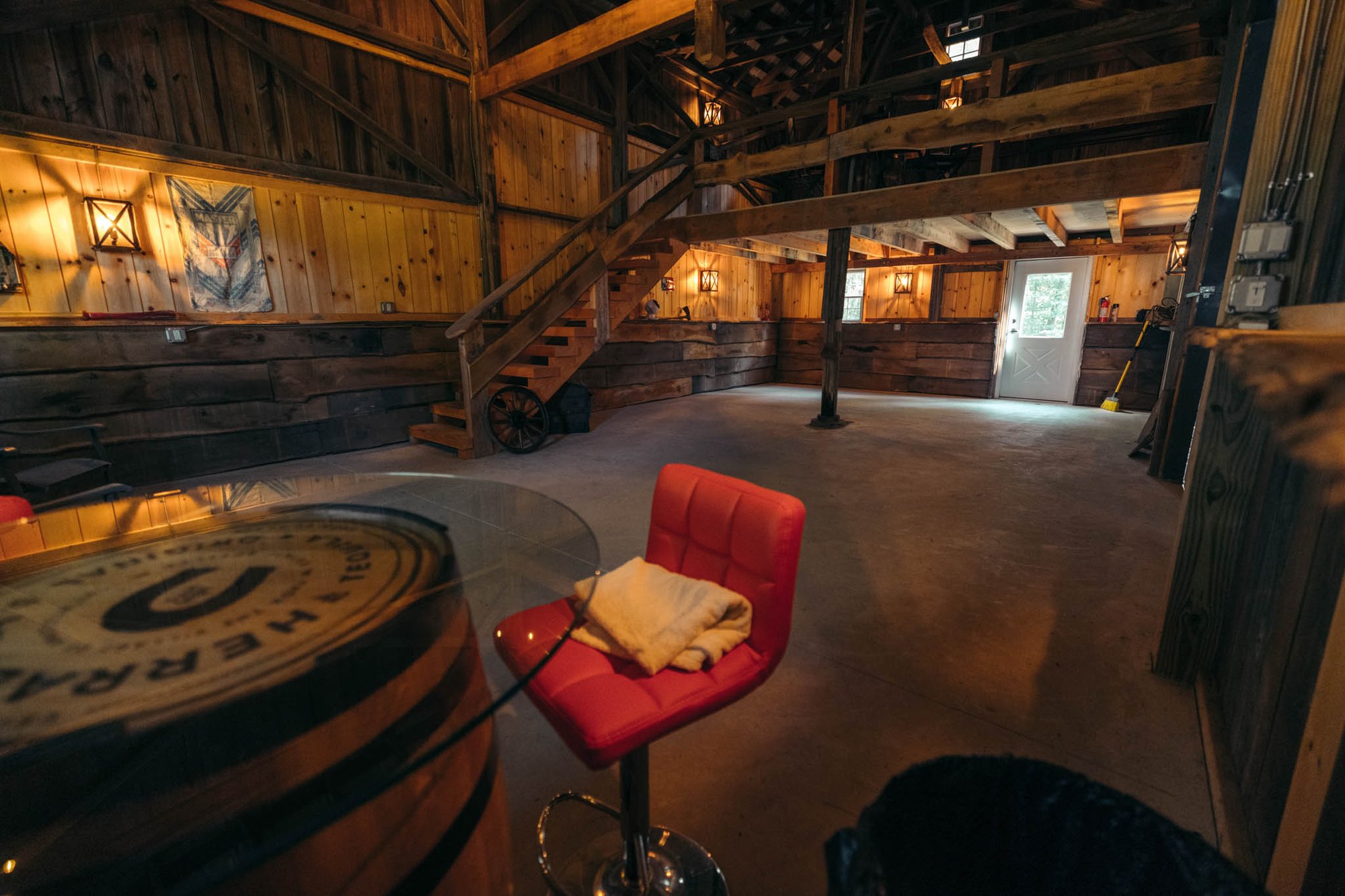 Red Gray Barn Renovation Interior