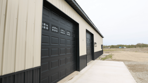 Garage doors pole barn post frame building Milmar