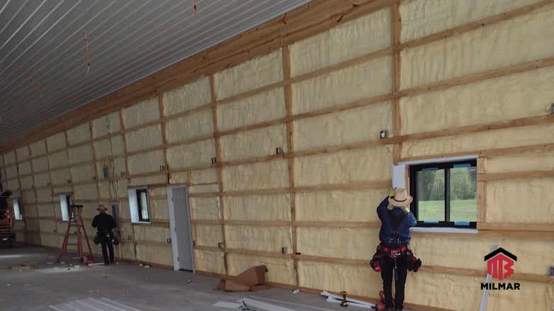 Spray Foam Insulation in Pole Barn Building