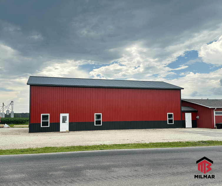 Thorntown Vet Clinic Addition Boone County IN Commercial Post Frame 34x68 Two-Story Wainscot