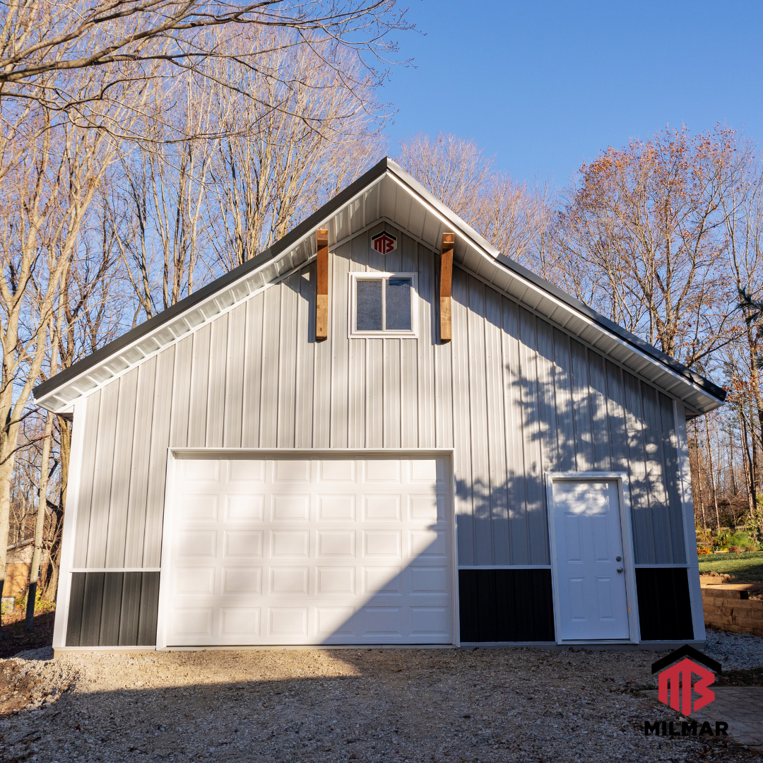 Valpo IN Milmar Build Black Gray White Garage Space 26x40x10
