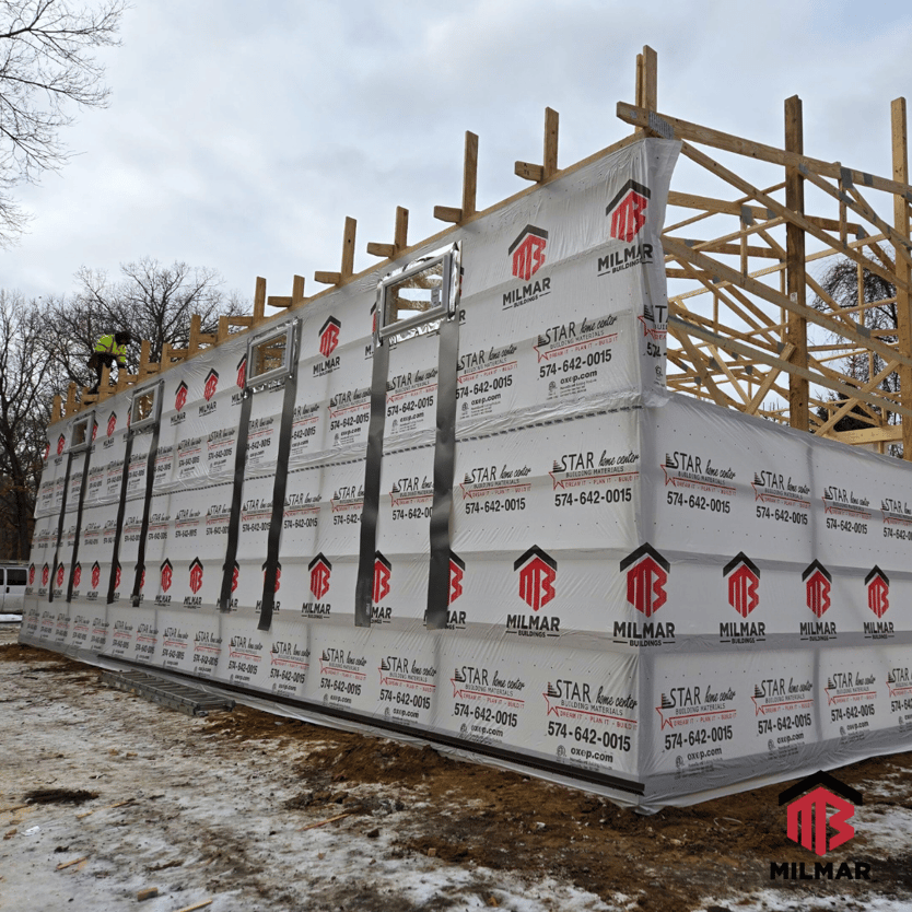 Winter Construction Pole Barns Garages Post Frame 1