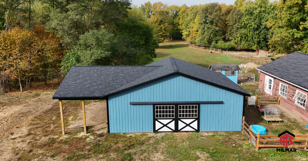 Small Horse Barn in Michigan by Milmar Buildings Post Frame Builder