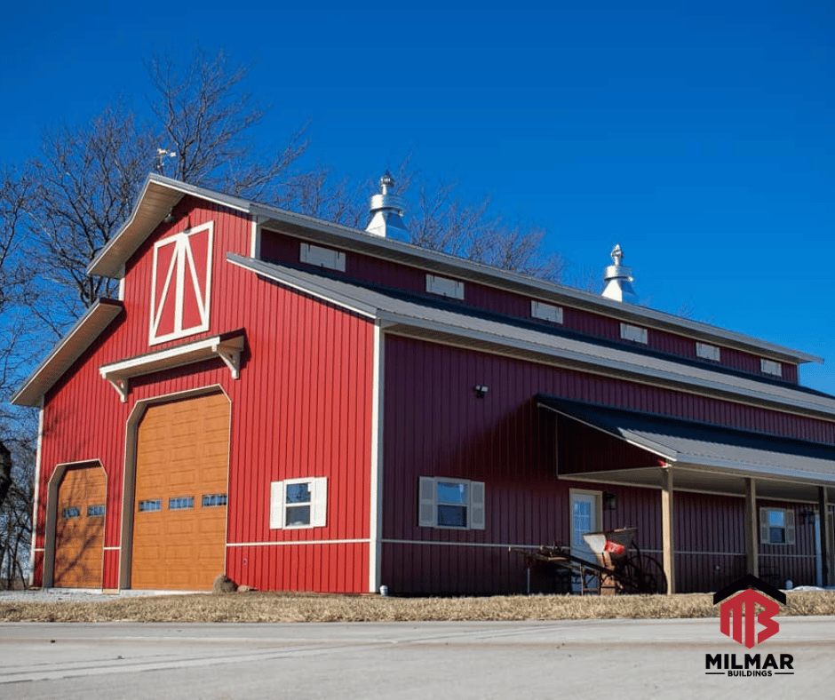 Red Award Winning Hobby Pole Barn Post Frame Milmar